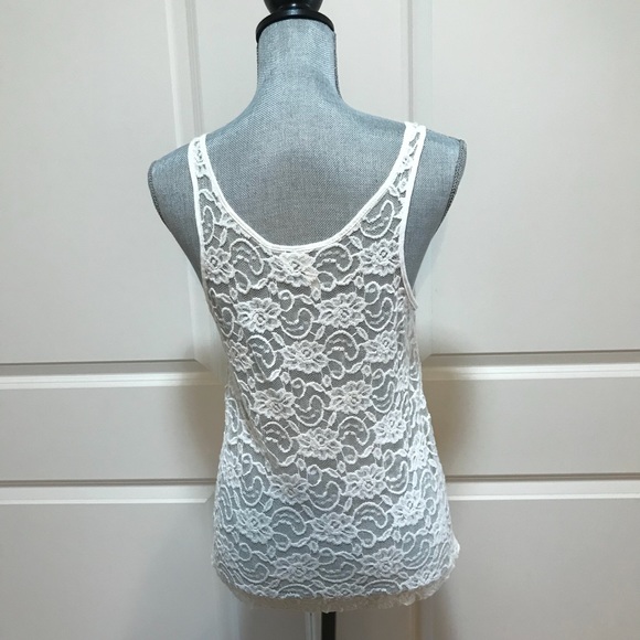 FRENCHI Ivory All Lace Tank Top - Picture 3 of 6